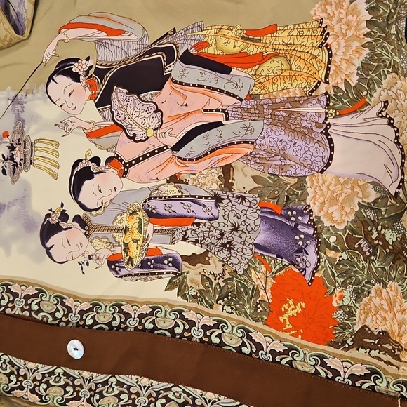 💕CITRON SANTA MONICA💕 Asian Inspired 100% Silk Blouse ~ Green Large NWOT - Picture 5 of 12